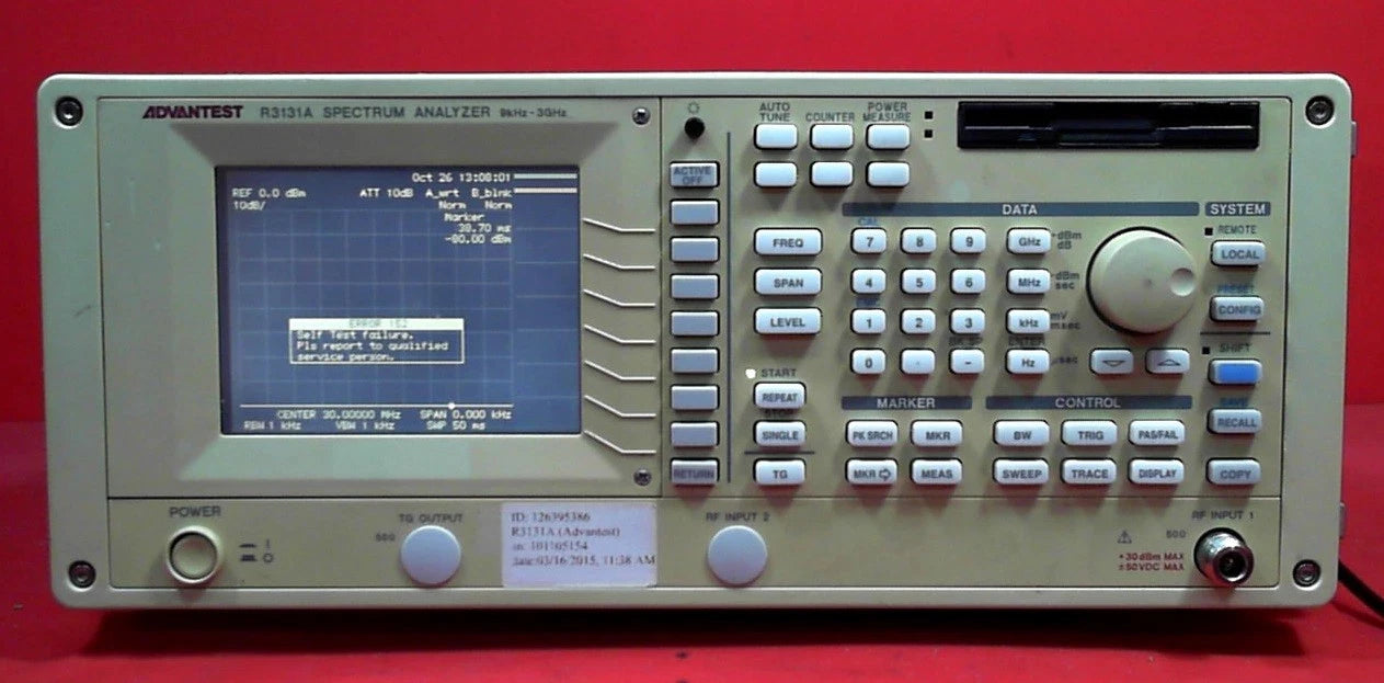 Advantest R3131A Spectrum Analyzer 9 kHz - 3 GHz – XG eqpt