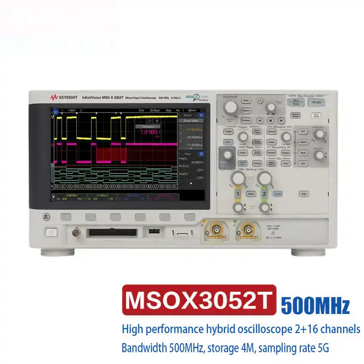 Keysight Bandwidth 500MHz 2 analog channels 16 digital  MSOX3052T mixed signal oscilloscope - XG eqpt