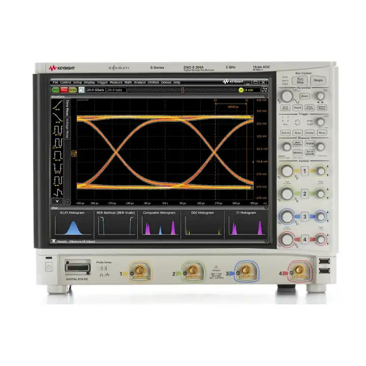 Keysight DSOS204A HD Oscilloscope: 2 GHz, 4 analog channels Maximum memory depth 8 million points Maximum sampling rate 20 GSa/s