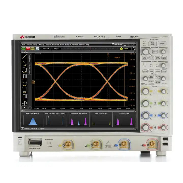 Keysight MSOS204A HD Oscilloscope: 2 GHz, 4 analog channels plus 16 digital channels Maximum sampling rate 20 GSa/sec