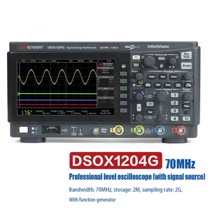 Keysight Bandwidth 70MHz 4 analog Channels with signal source for