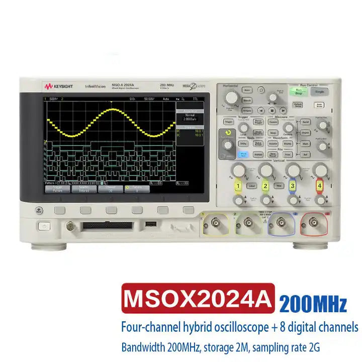 Keysight Bandwidth of 200 MHz 4 analog channels 8 digital  MSOX2024A mixed signal oscilloscope - XG eqpt