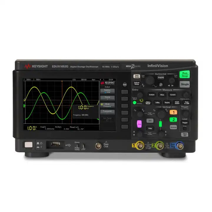 Keysight EDUX1052G Oscilloscope: 50 MHz, 2 analog channels with built-in waveform generator