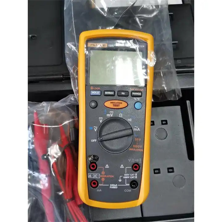 Fluke 1587 Insulation Multimeter an Leads online manual yellow & black used