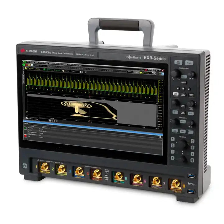 Keysight EXR608A Infiniium EXR Series Oscilloscope: 6 GHz, 8 channels Maximum memory depth 1.6 grid points