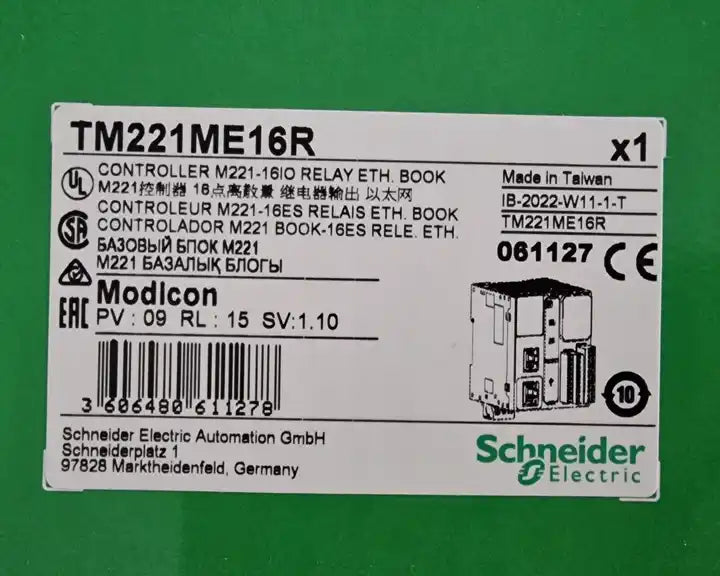 TM221ME16R CPU, 16 IO relay Ethernet New original packaging  TM221ME16R - XG eqpt