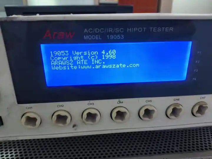 Araw 19053 Feature = CHROMA 19053 AC/DC/IR/SC HIPOT TESTER USED - XG eqpt