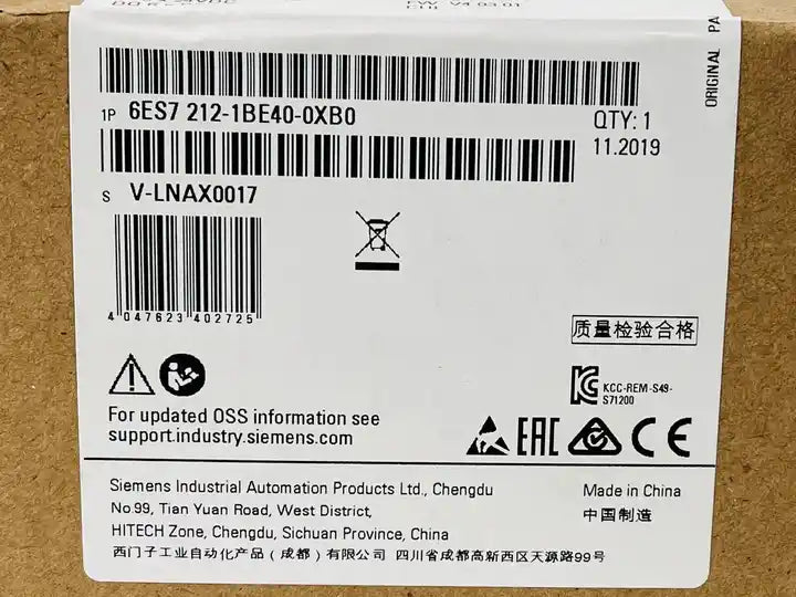 New in box 6ES7 212-1BE40-0XB0  CPU Module 6ES7212-1BE40-0XB0 - XG eqpt