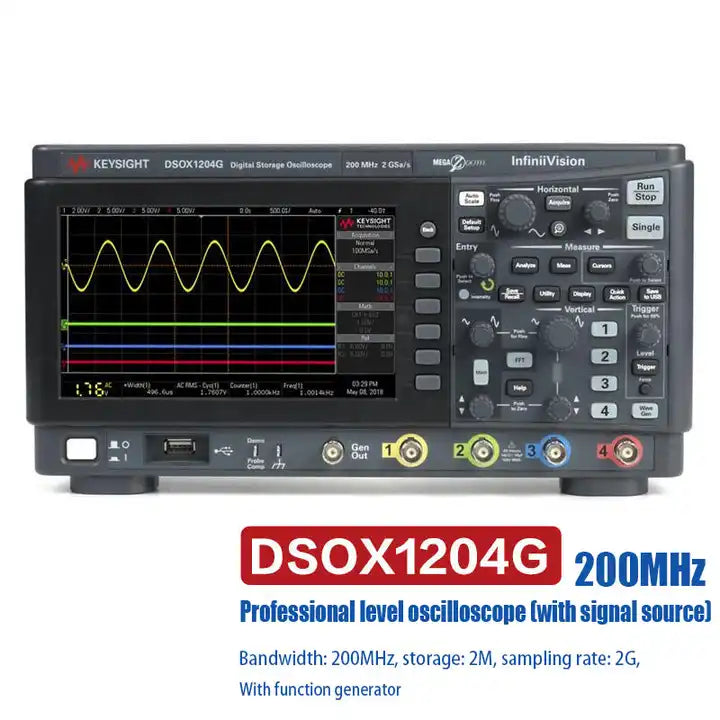 Keysight Bandwidth 200MHz  4 analog channels DSOX1204G oscilloscope - XG eqpt