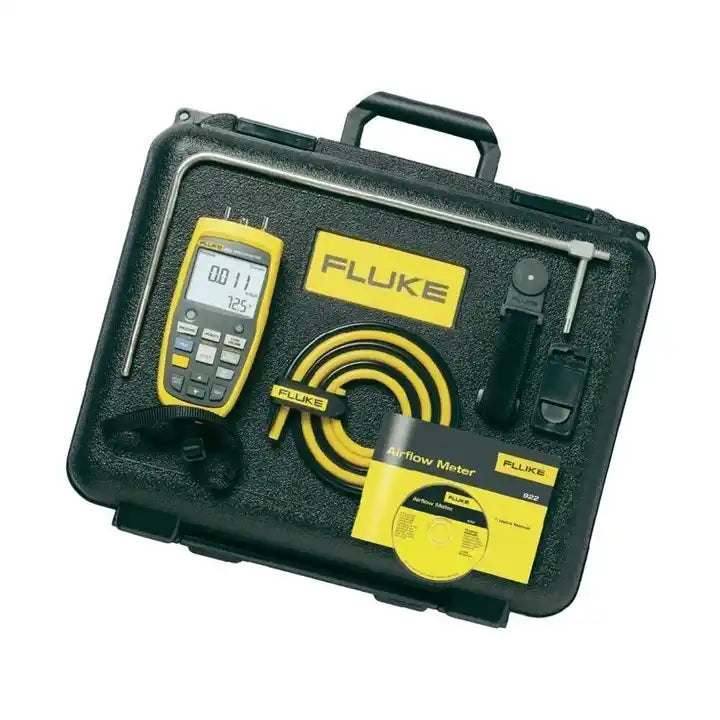 Fluke 922/Kit Airflow Meter Kit, Handheld Micromanometer Kit, 0 to 16In WC