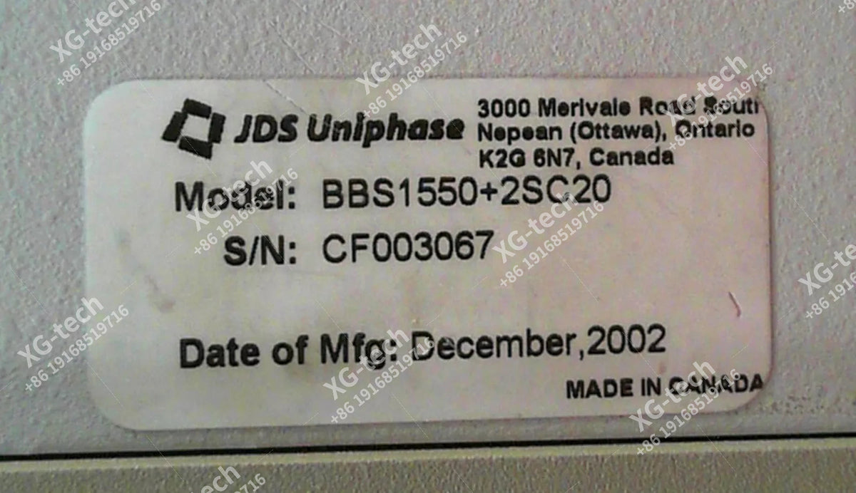 JDS Uniphase BBS-1550-2SC20 Broadband Light Source CF003067 PARTS - XG eqpt