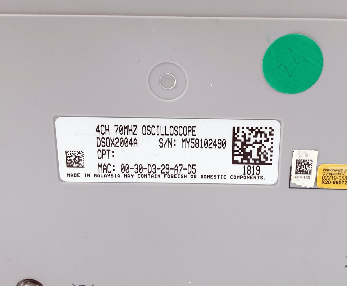 Keysight DSOX2004A 70 MHz 4-Channel Digital Storage Oscilloscope
