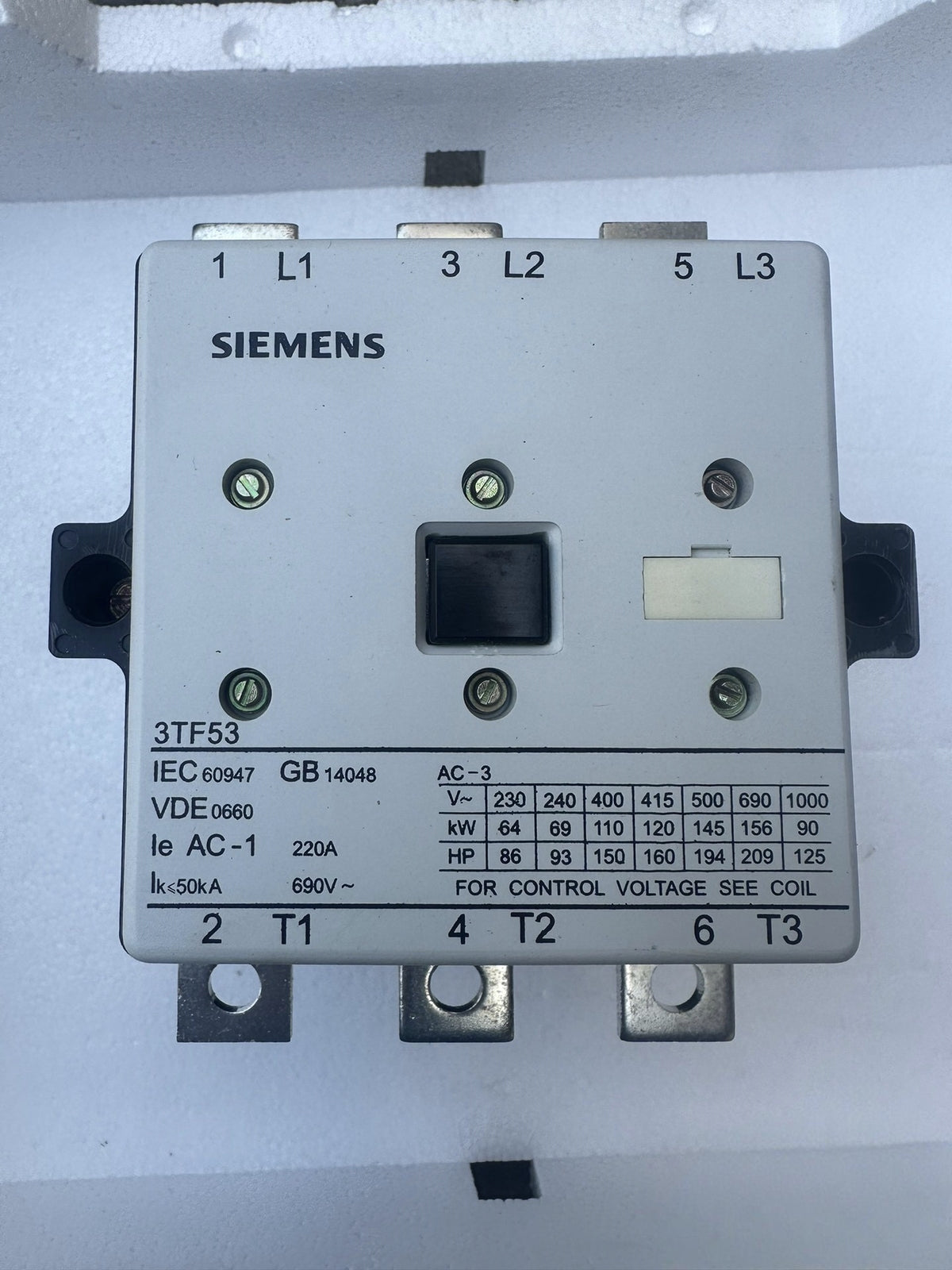 Siemens Contactor Coil Voltage 220V