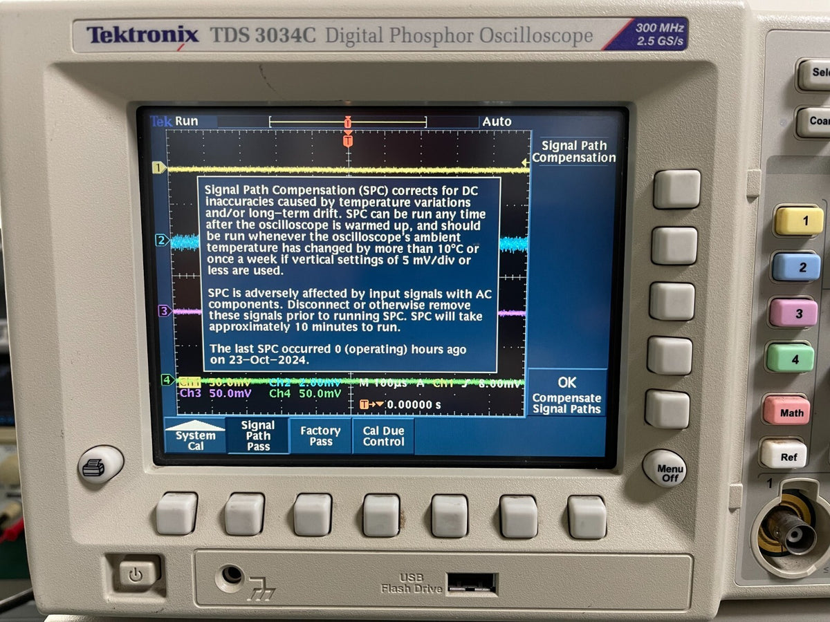Tektronix TDS3034C Digital Oscilloscope 300MHz, 4Ch, 2.5 GS/s , SPC PASSED_ 0145