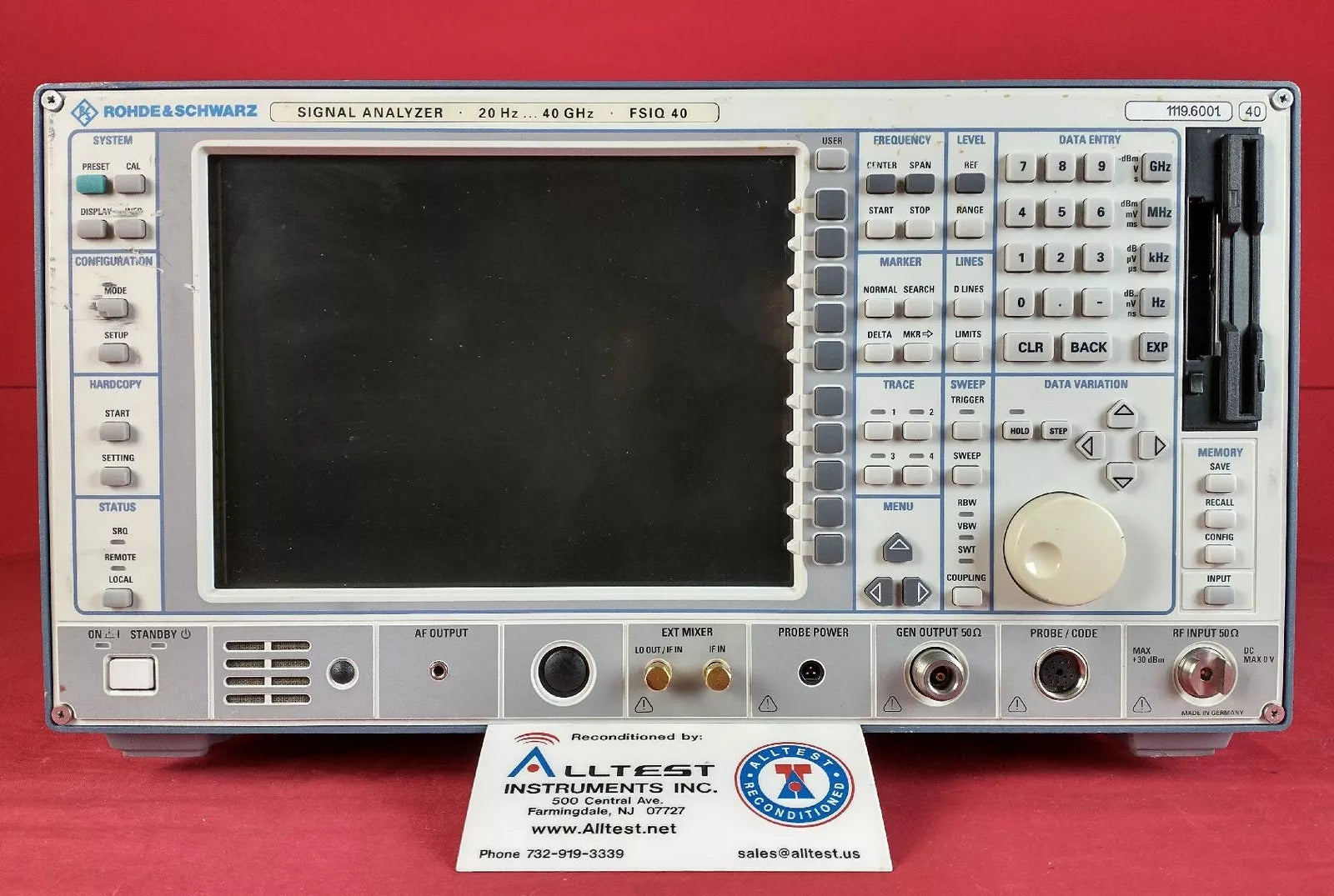 Rohde and Schwarz FSIQ40 100017 Spectrum Analyzer, 10 kHz to 40 GHz OPTIONS