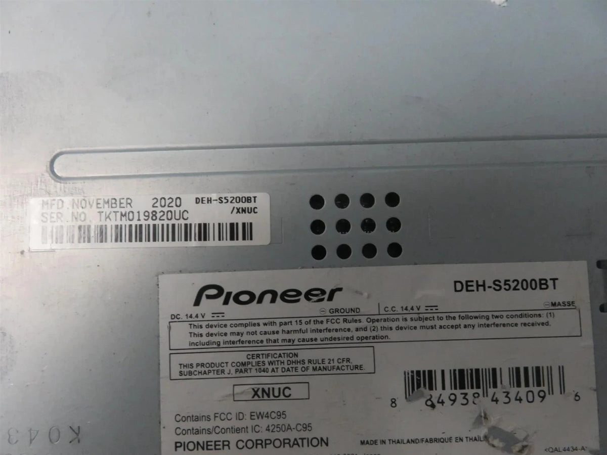 Pioneer DEH-S5200BT In-Dash CD Player with Bluetooth - Free Shipping