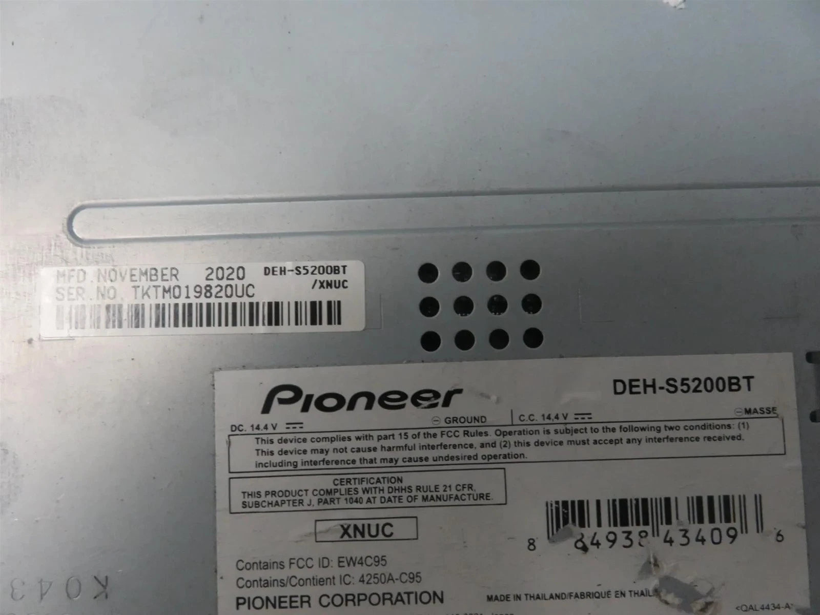 Pioneer DEH-S5200BT In-Dash CD Player with Bluetooth - Free Shipping