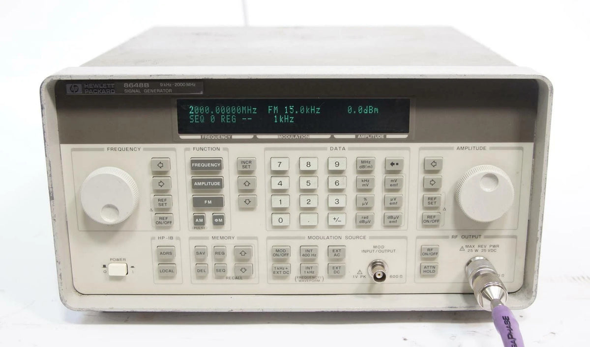 HP Agilent 8648B 9 kHz-2000 MHz Synthesized Signal Generator OPT 1EA