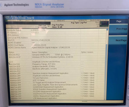 Agilent N9020A MXA Signal Analyzer 20Hz - 26.5GHz with Optional Calibration