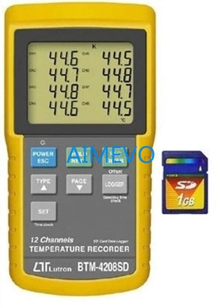 Brand New Lutron BTM-4208SD 12 Channels Temperature Recorder Data Logger Meter
