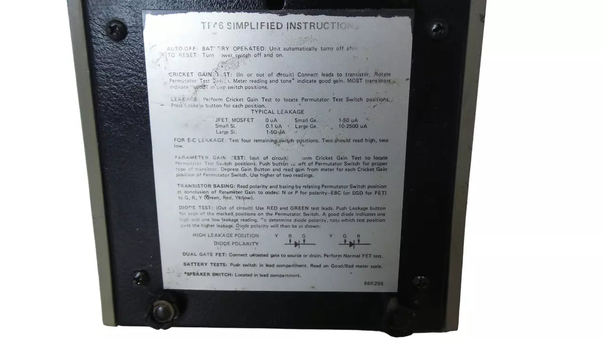 SENCORE TF46 Super Cricket TRANSISTOR FET TESTER