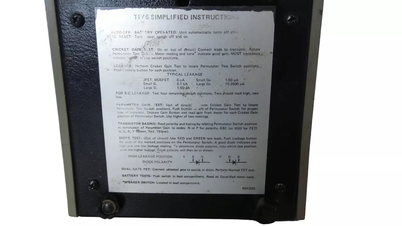SENCORE TF46 Super Cricket TRANSISTOR FET TESTER