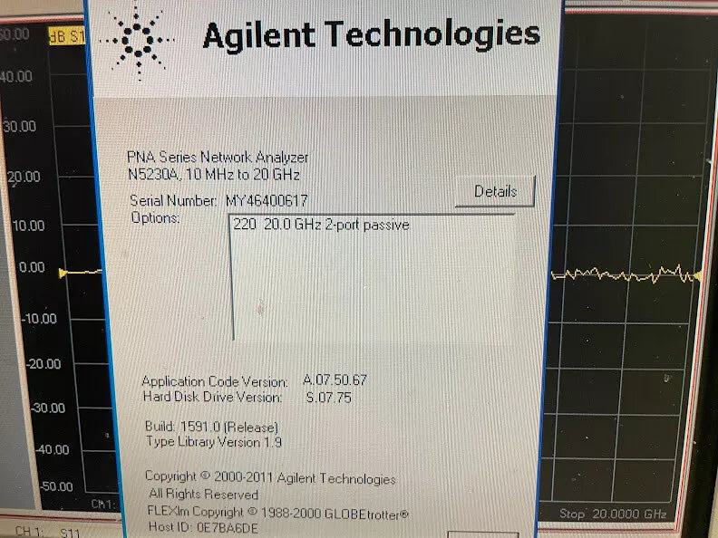 Agilent/Keysight N5230A Opt. 220 Network Analyzer SN MY46400617