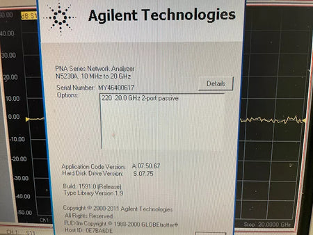 Agilent/Keysight N5230A Opt. 220 Network Analyzer SN MY46400617