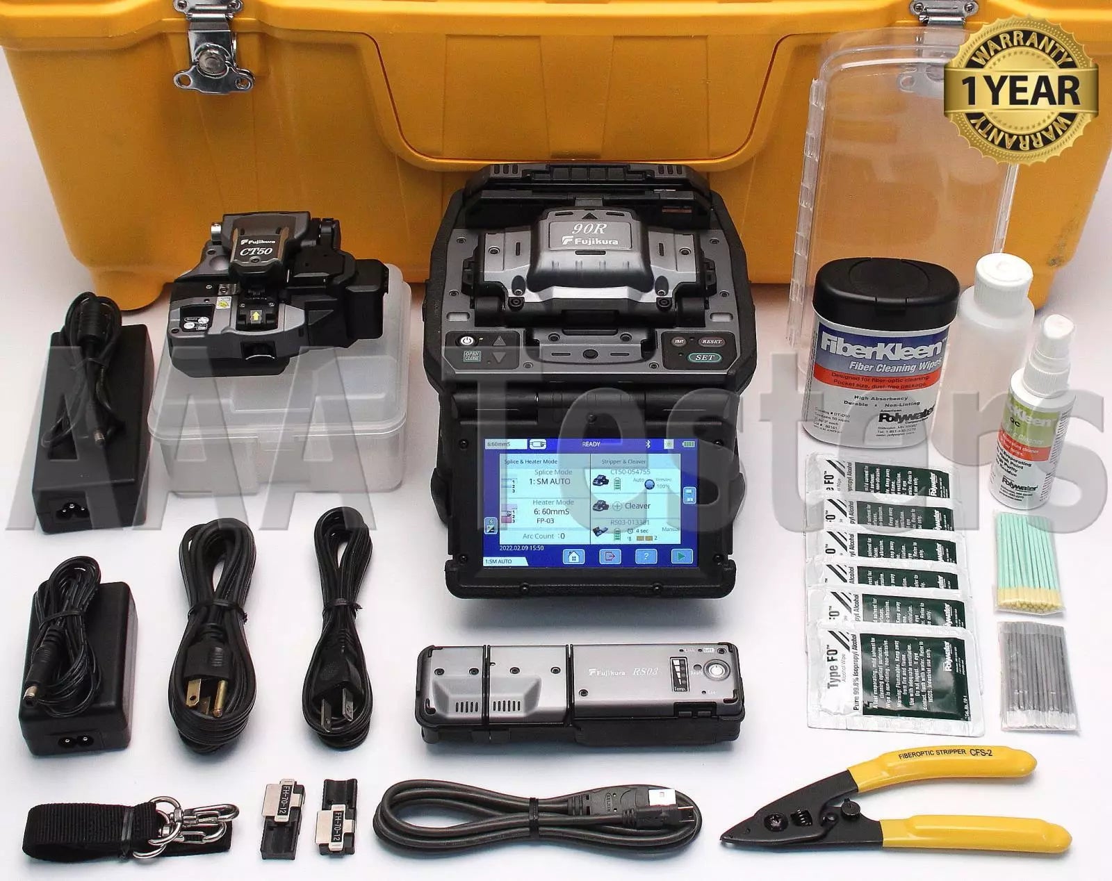 Fujikura 90R SM MM Ribbon Fiber Fusion Splicer w/ CT-50 Cleaver FSM-90R - XG eqpt