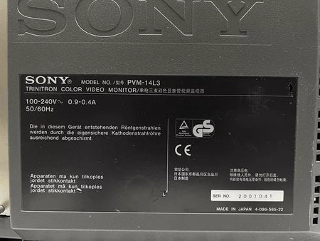 Sony Trinitron PVM-14L3 14 Color Video Monitor with SDI Card