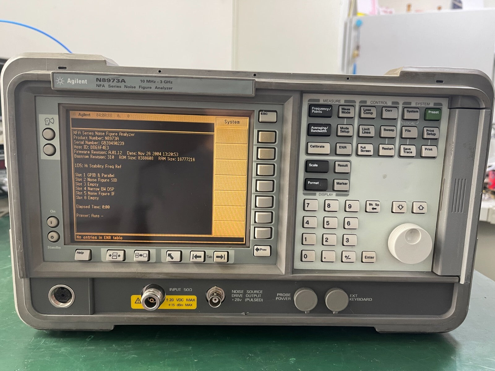 Agilent N8973A 10 MHz - 3 GHz Noise Figure Analyzer w/ 1D5 _0239 - XG eqpt