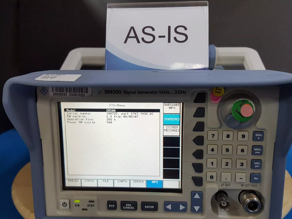 R&S SM300 Signal Generator 9kHz~3GHz (AS-IS)