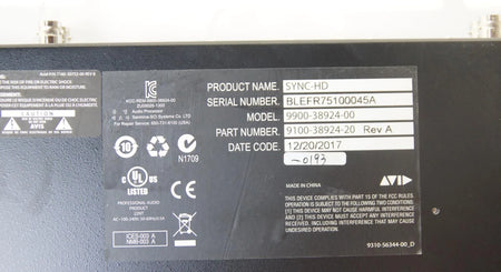 AVID Digidesign SYNC HD Master Clock 9900-38924-00
