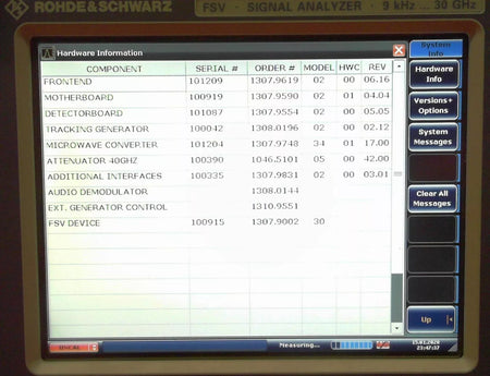 R&S FSV30-B22-B10-B3-B5-B9 100915 9kHz-30GHz Spectrum Analyzer