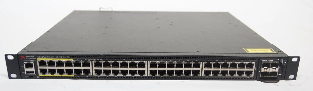 Brocade ICX7450-48P 48 Port Gigabit Poe Switch w/ ICX7400-4X10GF Module