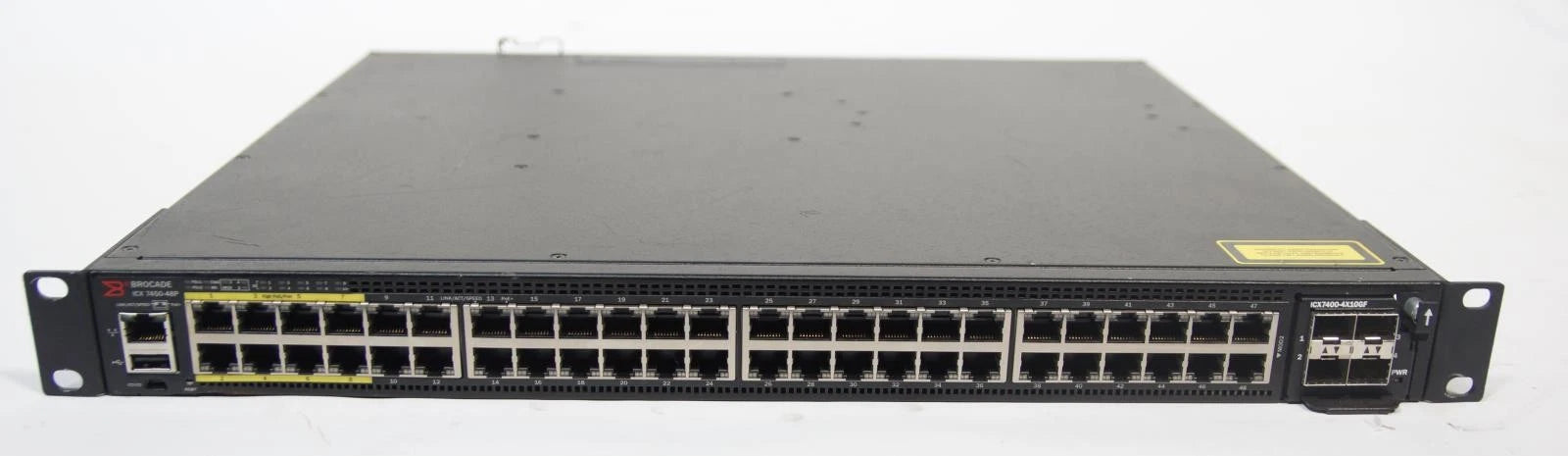 Brocade ICX7450-48P 48 Port Gigabit Poe Switch w/ ICX7400-4X10GF Module