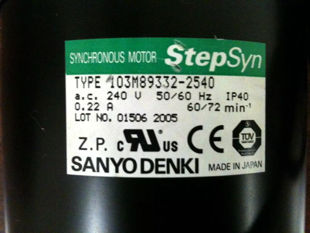 Sanyo Denki 103M89332-2540 Syn Stepper Motor with US Digital E5-1250-394-I-D-H-T