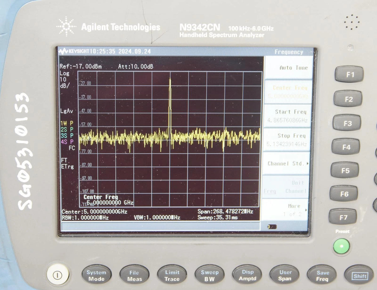 Keysight Agilent N9342C N 6GHz HSA Handheld Spectrum Analyzer OPT P06