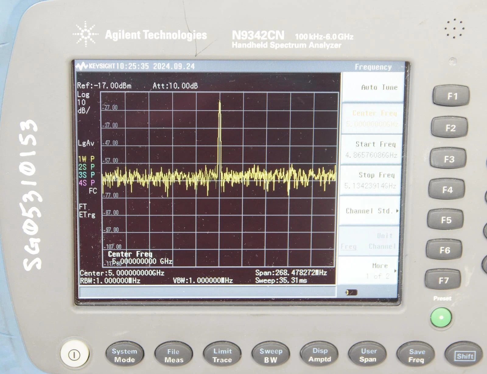Keysight Agilent N9342C N 6GHz HSA Handheld Spectrum Analyzer OPT P06