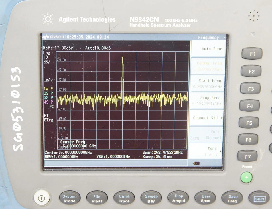 Keysight Agilent N9342C N 6GHz HSA Handheld Spectrum Analyzer OPT P06