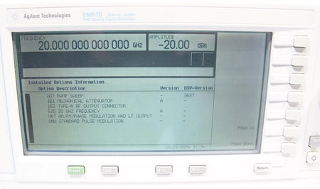 Agilent E8257D PSG 250kHz -20GHz Analog Signal Generator 1E1 1EH 520 UNT UNU