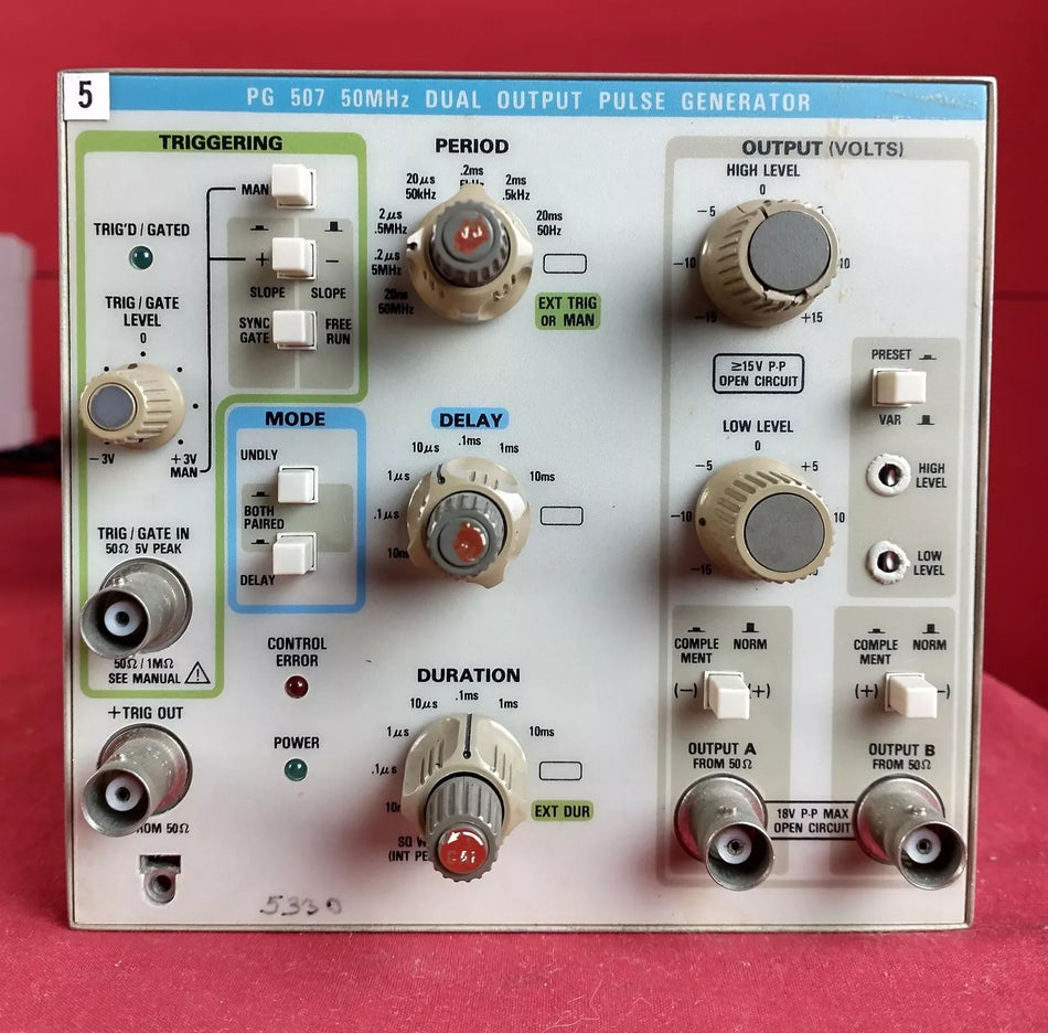Tektronix PG507 50 MHz Dual Output Pulse Generator