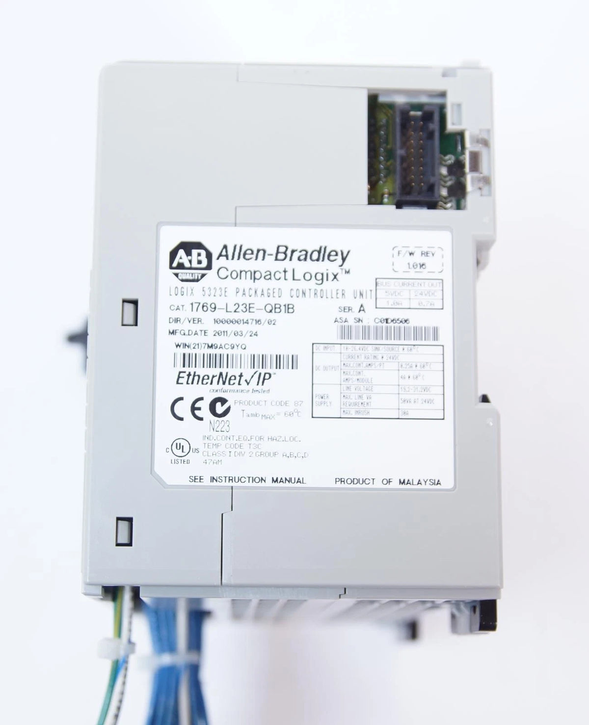 Allen Bradley 1769-L23E-QB1B CompactLogix Controller Unit EtherNet/IP .5MB