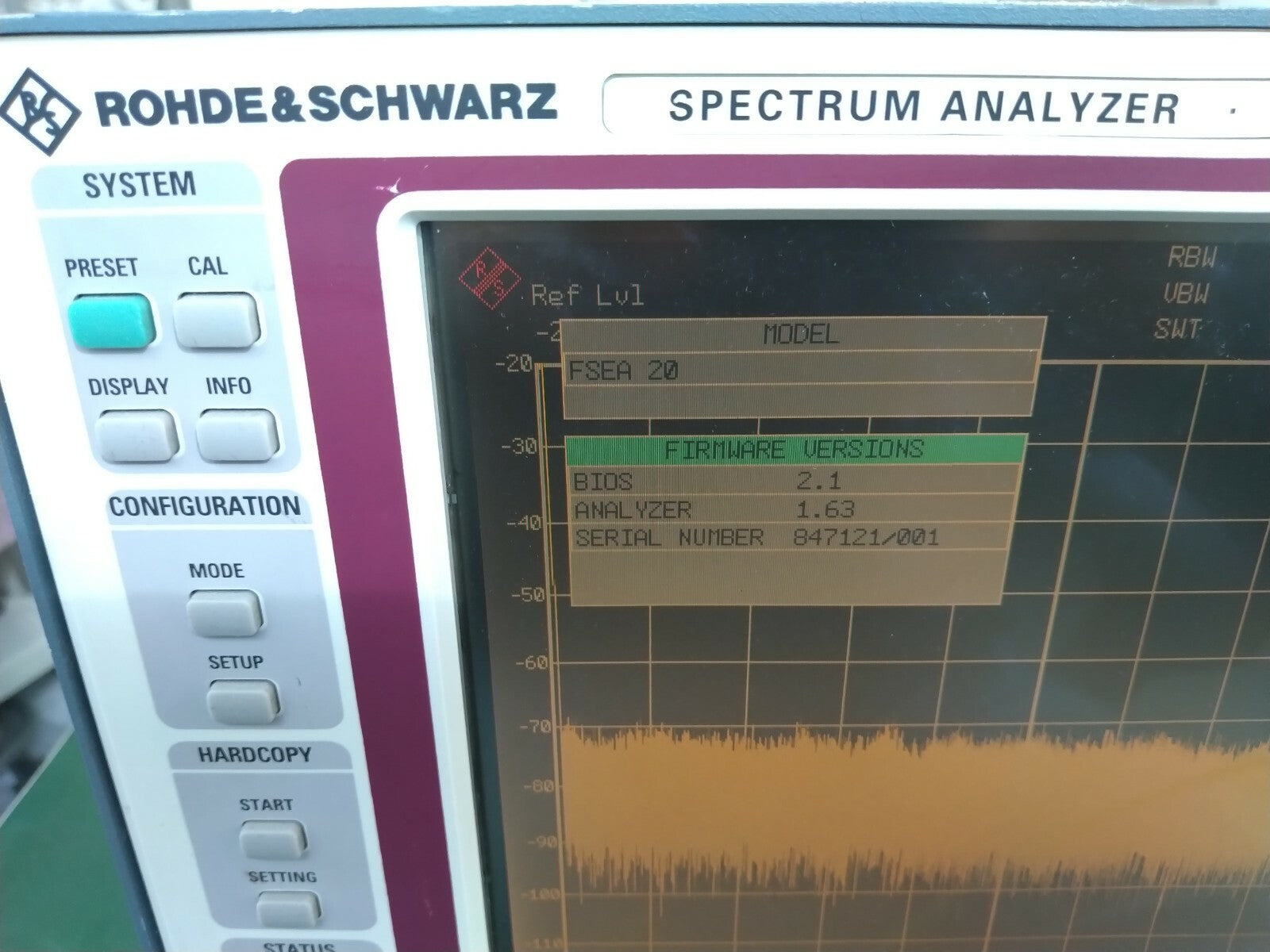 Rohde &amp; Schwarz FSEA20 Spectrum Analyzer 9KHz - 3.5 GHz W/ FSE-B1
