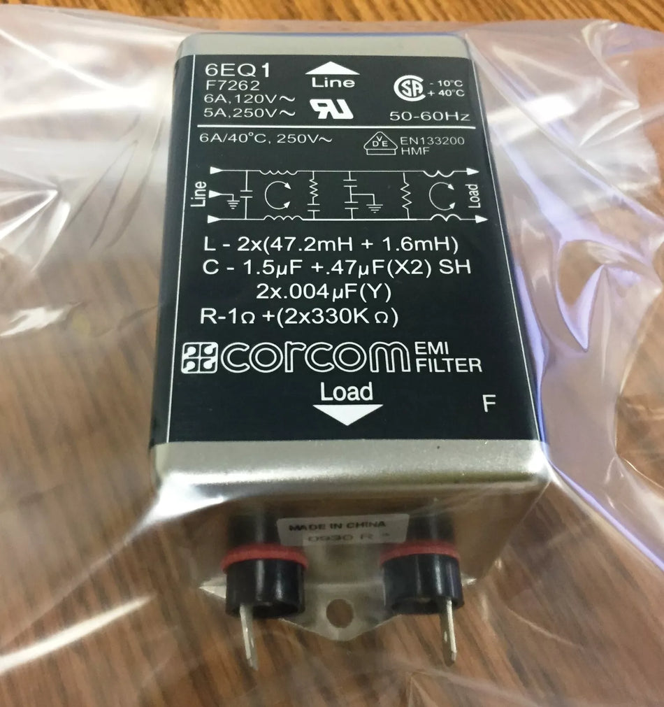 CORCOM TE Connectivity 6EQ1 Power Line Filter 250 VAC 6 A Single Phase 2 S