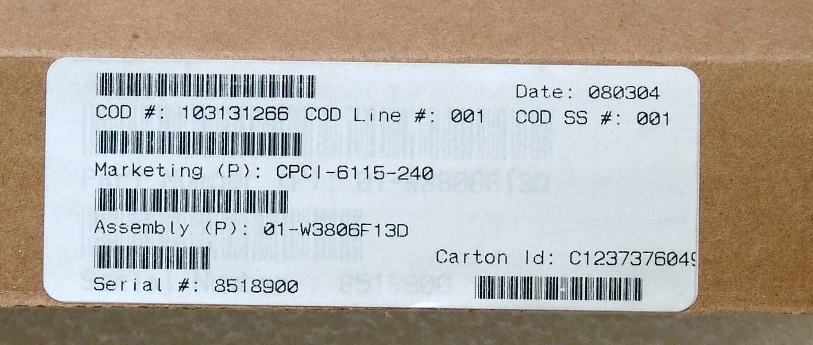 Emerson / Motorola CPCI-6115-240 cPCI Slot Processor Board 01-W3806F13D