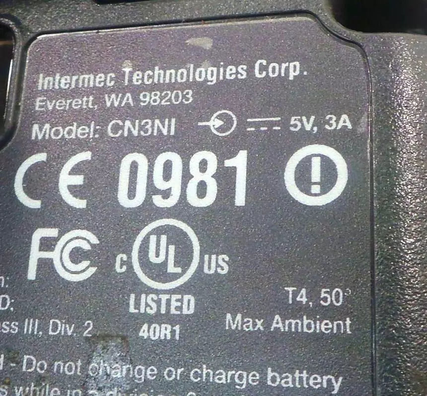Lot of 3 Intermec CN3NI Barcode Scanner Set
