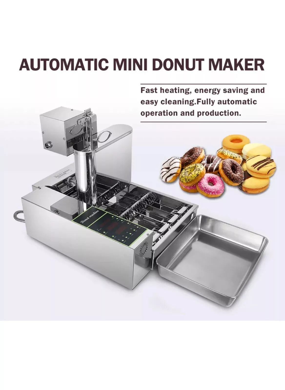 Commercial Automatic Donut Machine Stainless Steel 4 Rows - 1800pcs/h