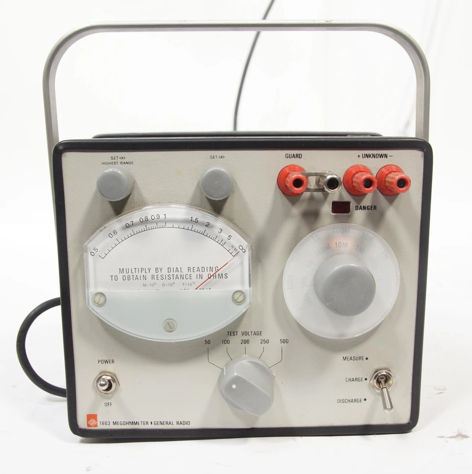 General Radio / GENRAD 1863 Megohmeter, 50 kΩ to 20 TΩ