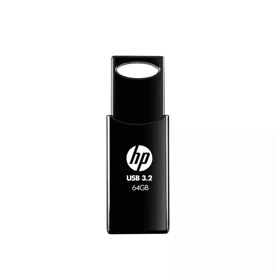 HP 712w 64GB USB 3.2 Flash Drive, High-Speed and Durable Black Pen Drive